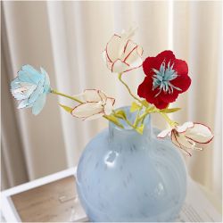 Papier Cr&eacute;pon, feuille 25x60 cm, Cr&ecirc;p&eacute; &agrave; 180%, 105 gr, rouge, 4 flles/ 1 Pq.