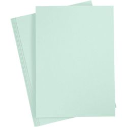 Papier cartonné, A4, feuille 210x297 mm, 210 gr, vert pastel, 10 flles/ 1 Pq.