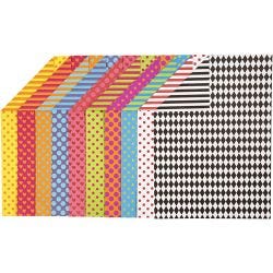 Papier Cartonné à Motifs, A4, feuille 210x297 mm, 250 gr, ass. de couleurs, 200 flles ass./ 1 Pq.
