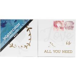 Toiles avec motifs dorés pour aquarelles