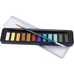 Aquarelset, metallic kleuren, 12 kleur/ 1 doos