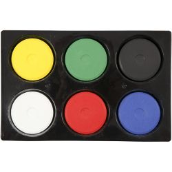 Pastilles aquarelles, H : 16 mm, d 44 mm, couleur primaire, 1 Pq.