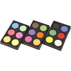 Pastilles aquarelles, H : 16 mm, d 44 mm, couleurs néons, couleur extra, 1 Pq.