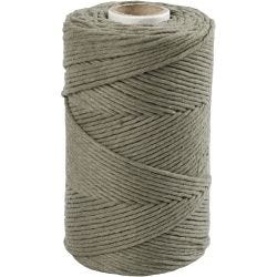 Macramé Koord, L: 198 M, d 2 mm, mosgroen, 330 gr/ 1 rol