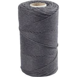 Macramé Koord, L: 198 M, d 2 mm, grijs, 330 gr/ 1 rol