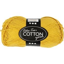 Fil de coton, dim. 8/4, L : 170 M, curry, 50 gr/ 1 boule