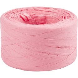 Fil de Raphia, L : 7-8 mm, rose clair, 100 m/ 1 rouleau