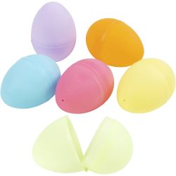 Oeufs, H : 6 cm, d 4 cm, couleurs pastel, 12 pièces/ 1 Pq.