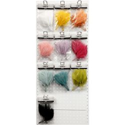 Plumes artificielles, L : 15 cm, L : 8 cm, ass. de couleurs, 10x10 Pq./ 1 Pq.