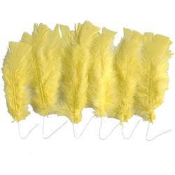 Plumes, L : 11-17 cm, jaune, 18 boule/ 1 Pq.