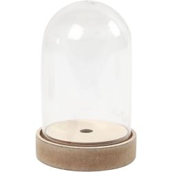 Cloche sur socle en bois