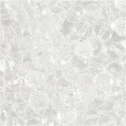 Facet Kralen, afm 5x6 mm, gatgrootte 1 mm, kristal, 100 stuk/ 1 doos