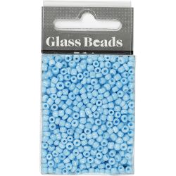 Perles de Rocaille, d 3 mm, dim. 8/0, diam&egrave;tre int&eacute;rieur 0,6-1,0 mm, turquoise, 25 gr/ 1 Pq.