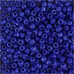 Perles de Rocaille, d 3 mm, dim. 8/0, diamètre intérieur 0,6-1,0 mm, bleu, 25 gr/ 1 Pq.