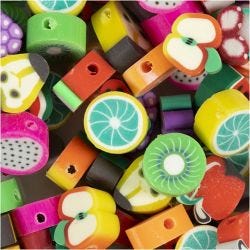 Perles Figurines, Fruit, d 10 mm, diamètre intérieur 1,5 mm, 60 pièces/ 1 Pq.