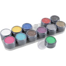 Palette de maquillage pour visage à base d'eau, ass. de couleurs, 12x15ml/ 1 pièce