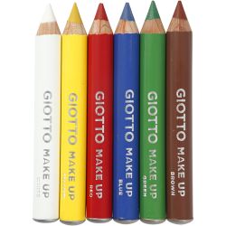 Crayons de maquillage, L : 9 cm, couleurs classiques, 6pièces/ 1 Pq.