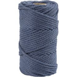 Cordon pour macramé, L : 55 M, d 4 mm, bleu, 330 gr/ 1 rouleau