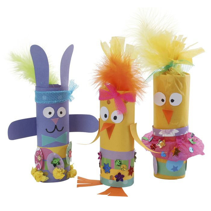 Figurines de Pâques en papier cartonné