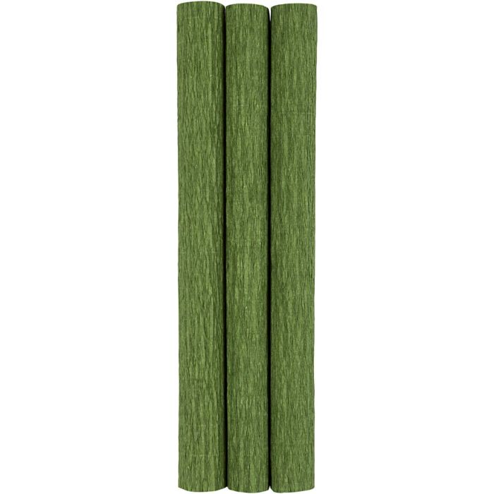 Papier Crépon, feuille 25x60 cm, Crêpé à 180%, 105 gr, vert citron, 3 flles/ 1 Pq.