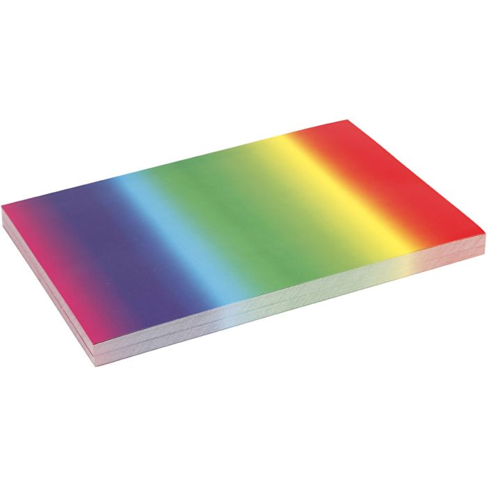 Regenboogkleurig karton, A4, vel 210x297 mm, 180 gr, 100 vel/ 1 doos