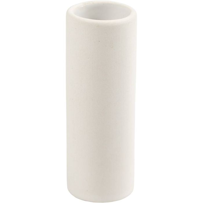 Vaas, H: 11 cm, d 4 cm, wit, 6 stuk/ 1 doos