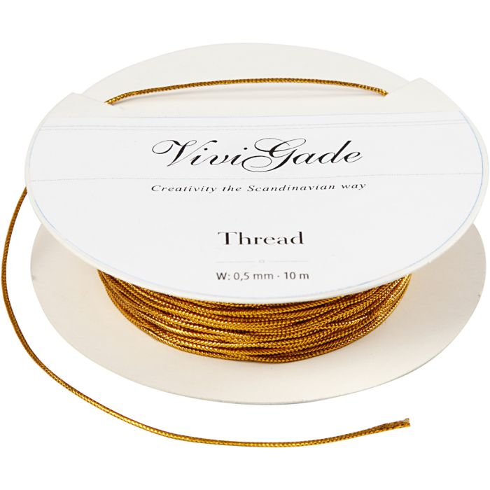 Draad, dikte 0,5 mm, goud, 10 m/ 1 rol