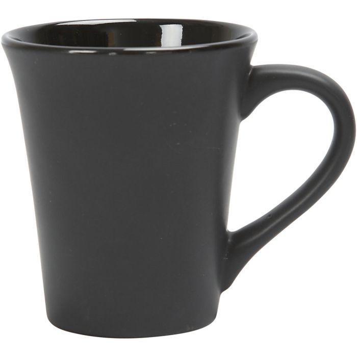 Mok, H: 10 cm, d 5,9-8,7 cm, zwart, 1 stuk