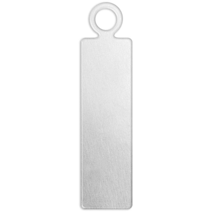 Metalen label, langwerpig, afm 20x5 mm, gatgrootte 1,9 mm, dikte 1,3 mm, aluminium, 20 stuk/ 1 doos