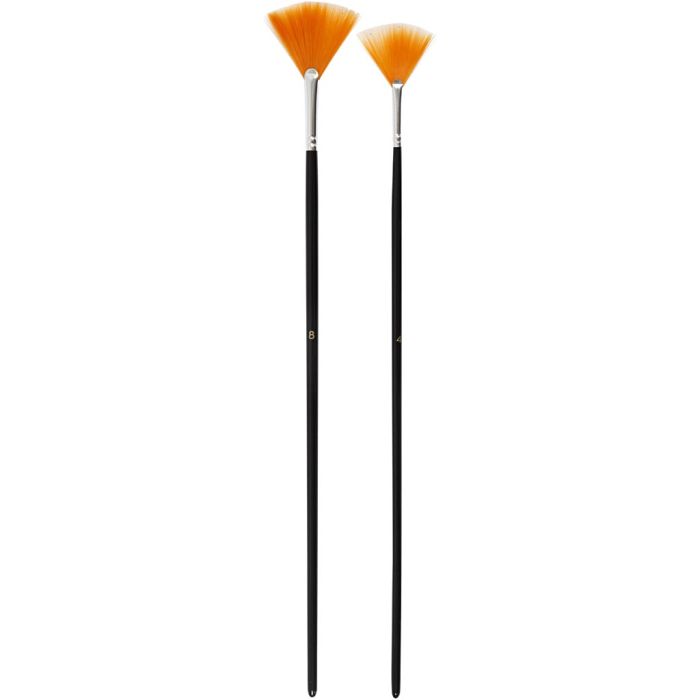Pinceaux Gold Line, dim. 4+8, L : 29-30 cm, L : 2-3 mm, éventail, 2 pièces/ 1 Pq.