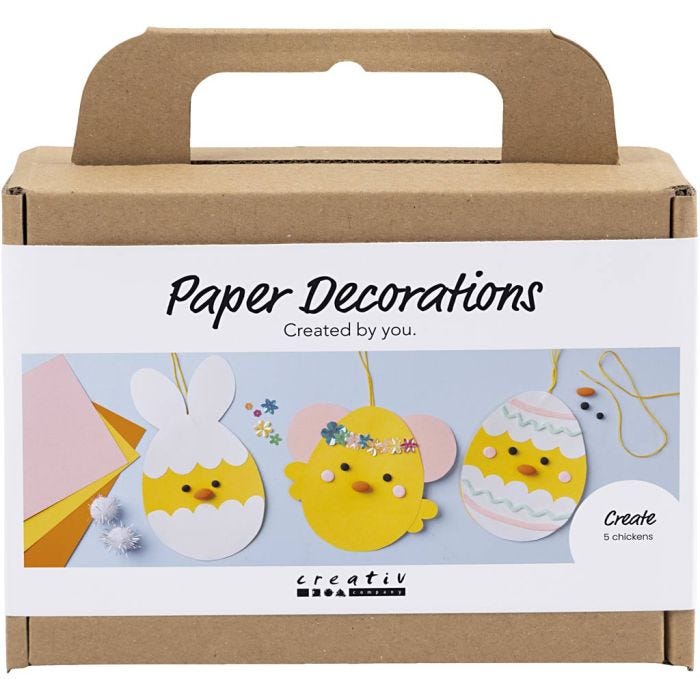 Amis de Pâques, papier cartonné avec décoration, 1 set