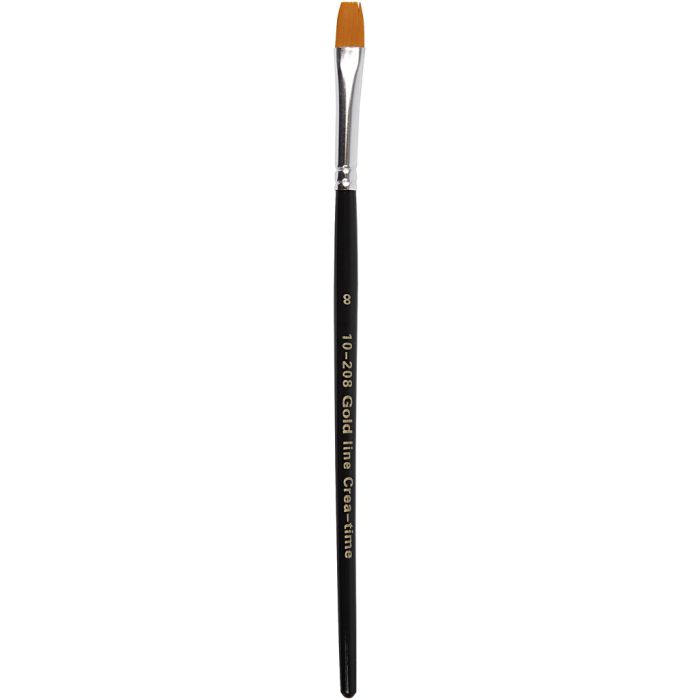 Pinceaux Gold Line, dim. 8, L : 18,5 cm, L : 8 mm, Plat, 12 pièces/ 1 Pq.