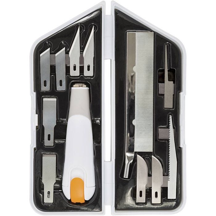 Set de couteaux, ciseaux et scies, L : 15 cm, L : 3 cm, 1 set