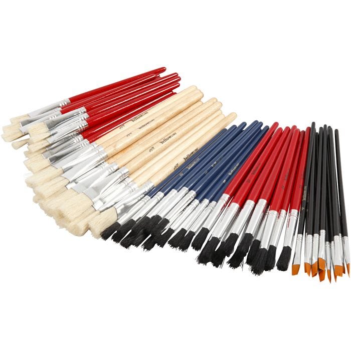 Set de Pinceaux YellowLine, dim. 4+8+10+12+3/4, 60 pièces/ 1 Pq.