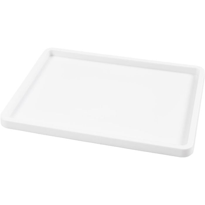 Plateau à couleurs, P: 1,5 cm, dim. 25x34 cm, blanc, 1 pièce