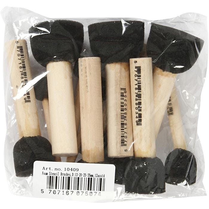 Foam Tamponeerstokjes, L: 9-10 cm, d 13+20+25+35 mm, 12 stuk/ 1 doos