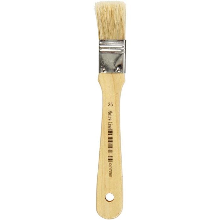 Pinceaux pour vernis, L : 18,5 cm, L : 25 mm, Plat, 12 pièces/ 1 Pq.
