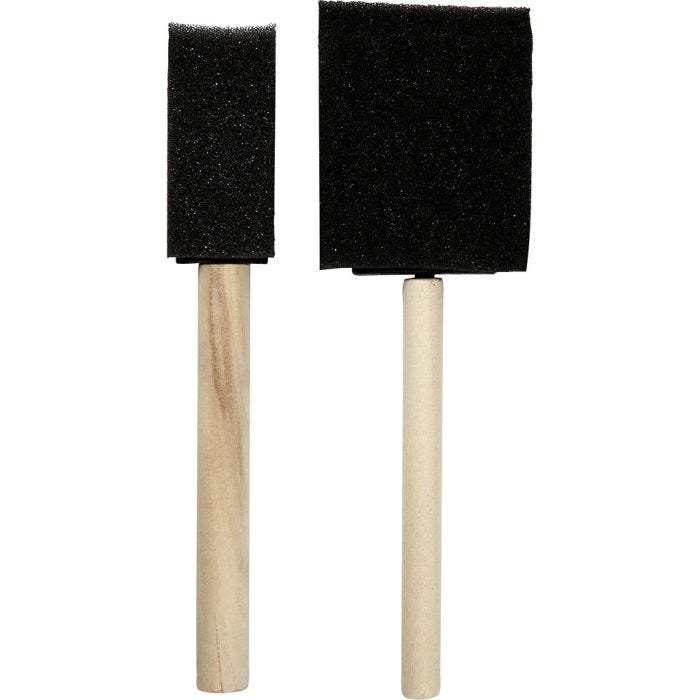 Pinceaux Éponges, L : 15,5-16 cm, L : 25+50 mm, 2 pièces/ 1 Pq.