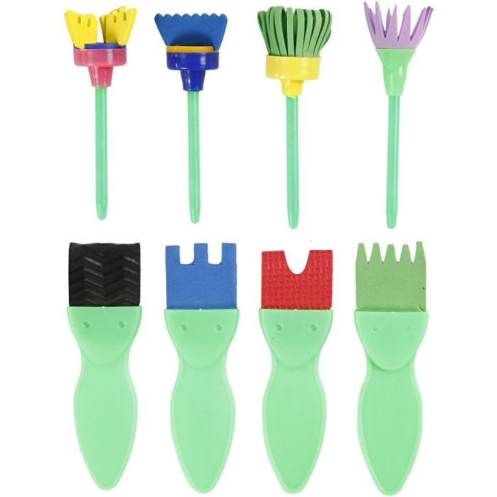 EVA Pinceaux Éponges, L : 11-13 cm, L : 30-45 mm, 24 pièces/ 1 Pq.