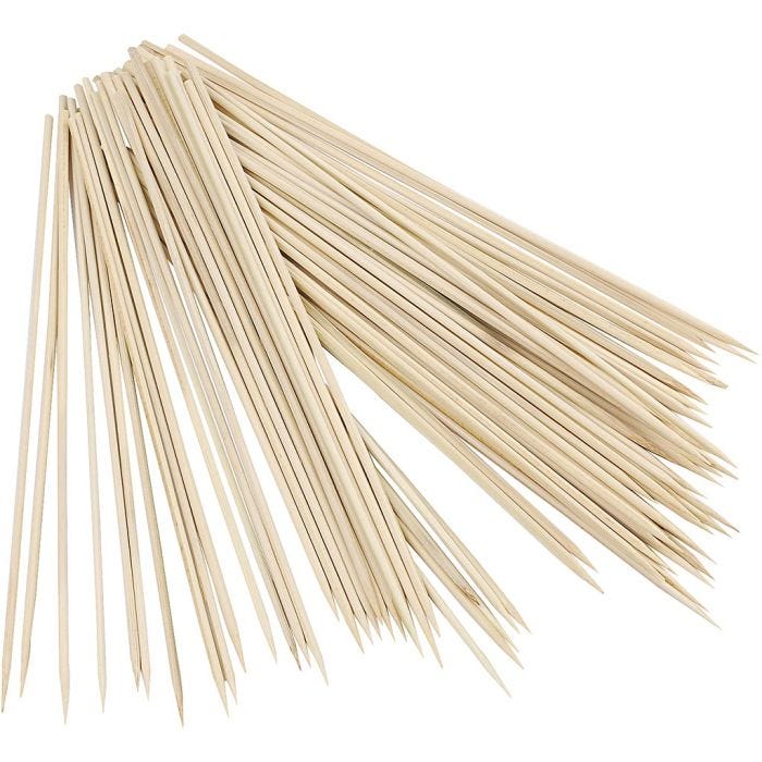 Piquets en bambou, L : 25 cm, ép. 3 mm, 200 pièces/ 1 Pq.