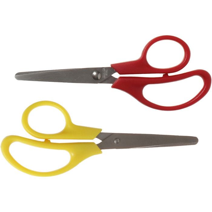 Ciseaux enfants - set, L : 12,5 cm, rund, droitier &amp; gaucher, 12 pièces/ 1 Pq.