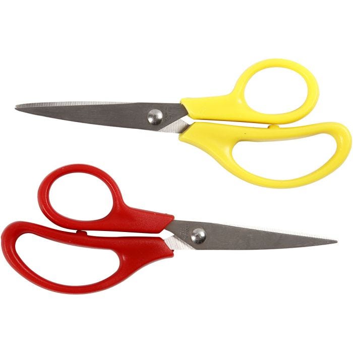Ciseaux enfants - set, L : 12,5 cm, pointus, droitier &amp; gaucher, 12 pièces/ 1 Pq.