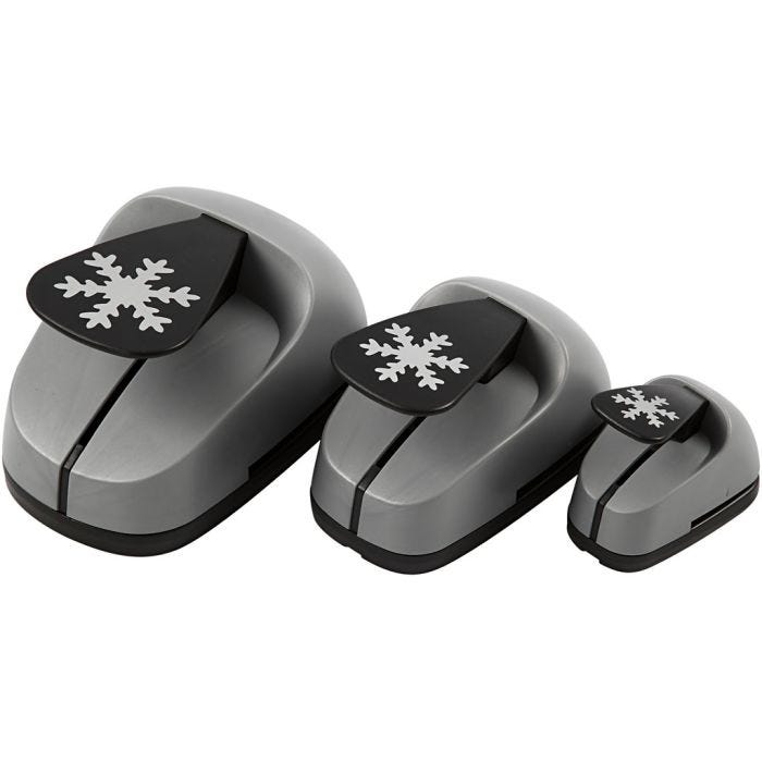 Perforatrices fantaisie, Flocons de neige, dim. 25+49+75 mm, 3 pièces/ 1 Pq.
