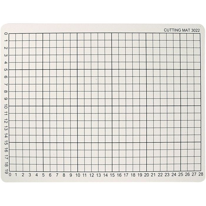 Tapis de coupe quadrillé, dim. 22x30 cm, ép. 3 mm, 1 pièce