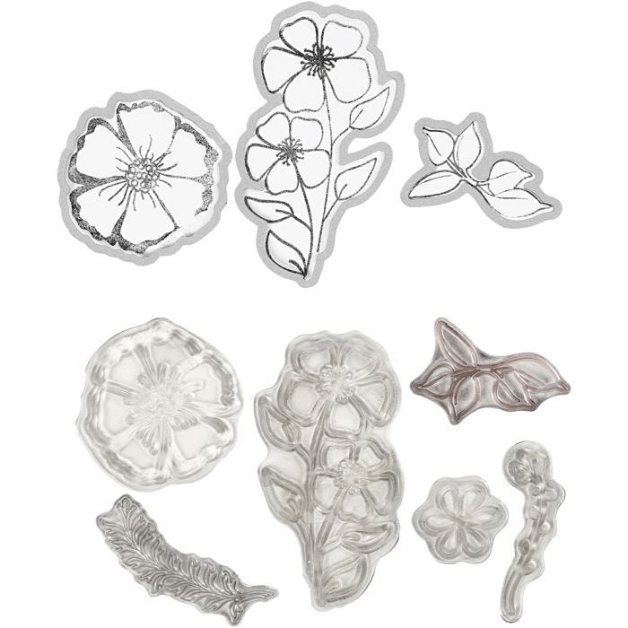 Tampons transparents, gabarits de coupe, fleur, 1 pièce