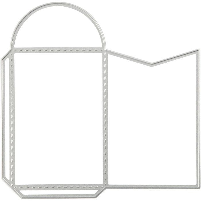 Gabarit de coupe et matrice de découpe, enveloppe, dim. 8,5x5,5 cm, 1 pièce