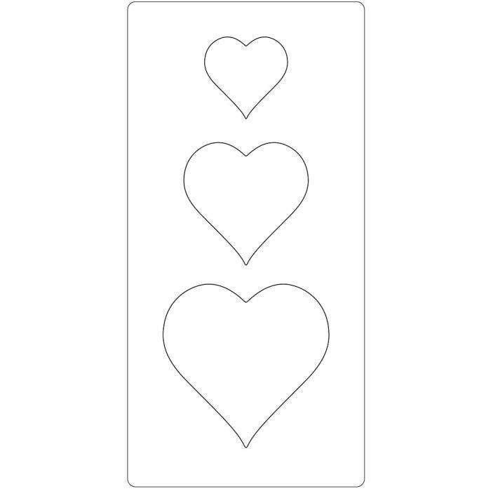 Gabarit de coupe en acier, coeur, dim. 15,2x30,37 cm, ép. 15 mm, 1 pièce