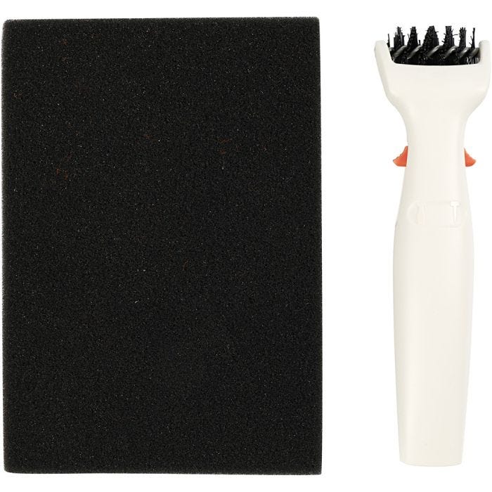 Rouleau brosse avec plaque en mousse, dim. 4x15,5 cm, 1 pièce