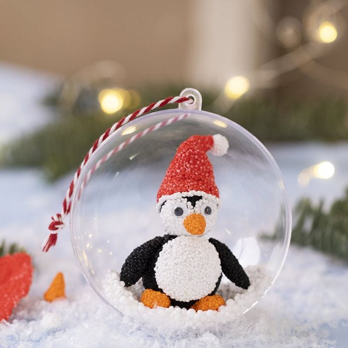 Boules de Noël pâte Foam Clay® avec des pingouins