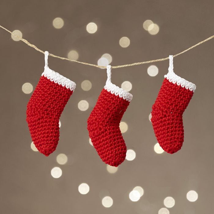 Mini bas de Noël crochetés